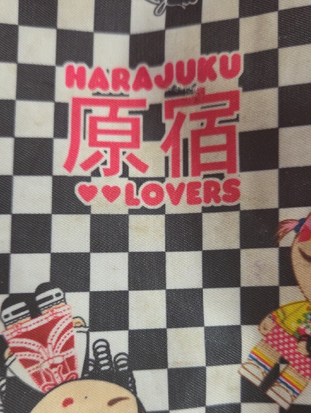 Checker Print Crossbody Bag Harajuku Lovers- Black & White - Picture 9 of 9